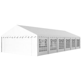 Outsunny 20' x 40' Party Tent, Outdoor Canopy Tent with Removable Sidewalls, 12 Windows for Parties, Wedding, Events, BBQ, White