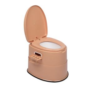 Portable Toilet Flagship With Anti Slip Pad Brown (Color: Brown)