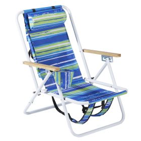 Blue And Green Horizontal Stripes Beach Chair (Option: Blue green)