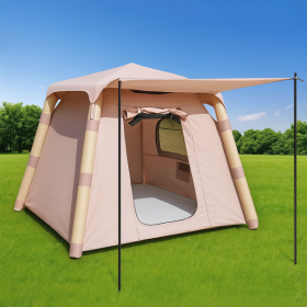 4-post Camping Tent 3-4 People Easy To Set Up Inflatable Tent Luxury Camping Outdoor Air Blown Tent, Waterproof Inflatable House Tent (Option: 1Pc)