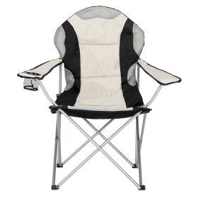 Camping Chair, Grey Iron Frame, Off-white (Option: Black White And Grey)